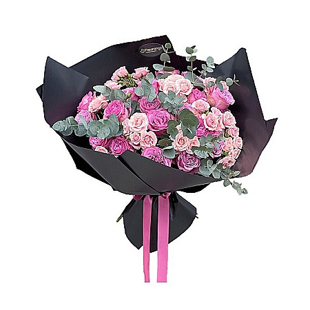 Buchete Flori - Buchet The Pink Bouquet cu flori roz – cadou pentru iubită, mamă, colegă sau pentru ziua de naștere