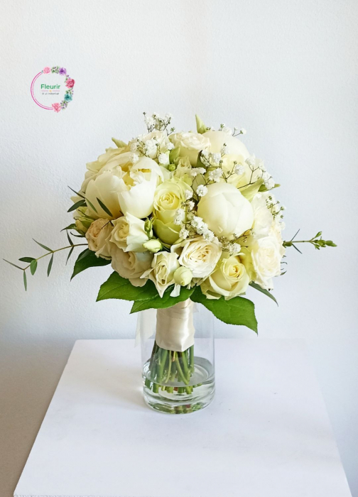 Buchet de Mireasă Elegant cu Trandafiri și Bujori | Fleurir [1]