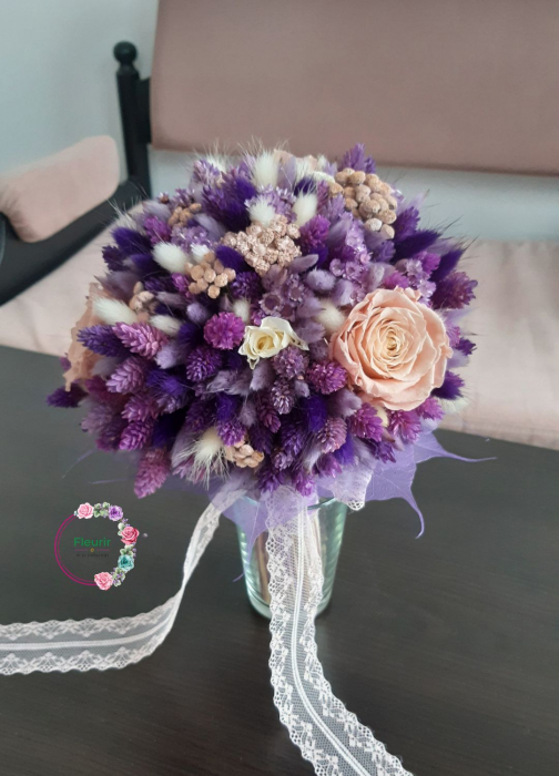 Buchet de mireasă din flori uscate – Eleganță și rafinament boem | Fleurir [1]