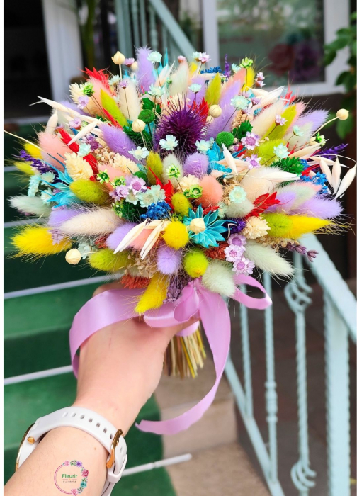 Buchet de cununie din flori uscate – Culoare și vibrație | Fleurir [1]