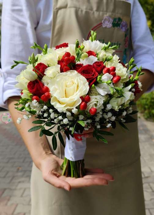 Buchet Mireasa în Roșu și Alb [1]