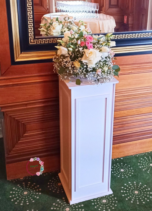 Coloană Decorativă cu Aranjament Floral pentru Nuntă [2]