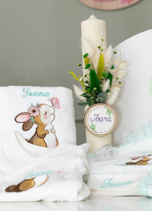 Lumânare Botez Naturală Personalizată cu Decorațiuni Unice [1]