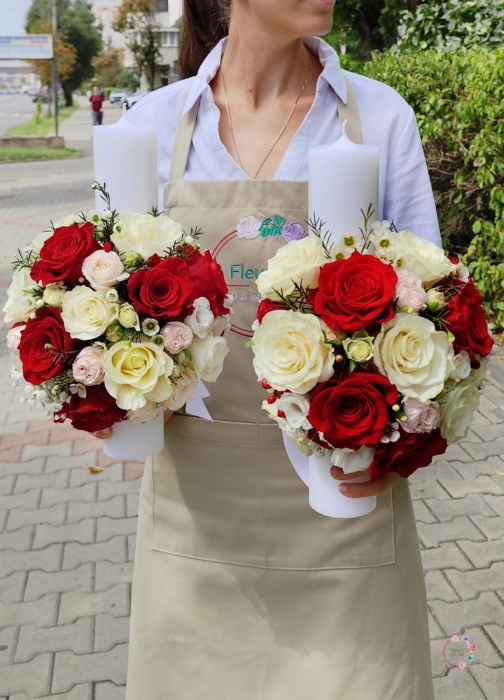 Lumânări de Cununie – Eleganță în Roșu și Alb [1]
