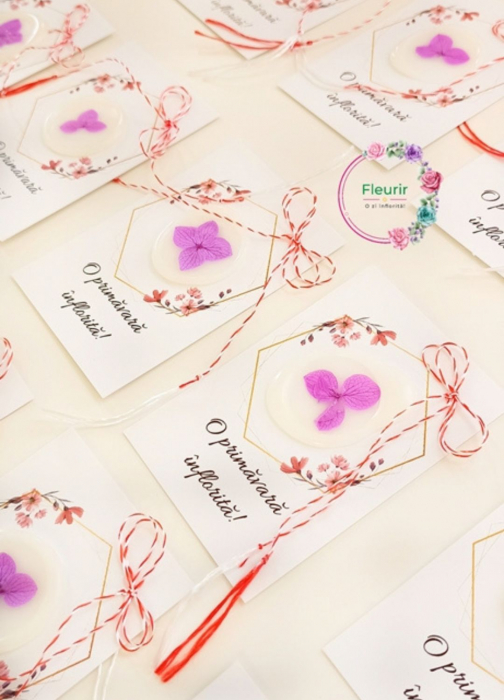Mărțișor Handmade cu Hortensie Criogenată și Design Elegant [3]