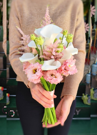 buchet-mireasa-cale-lisianthus-roz-pastel-bliss