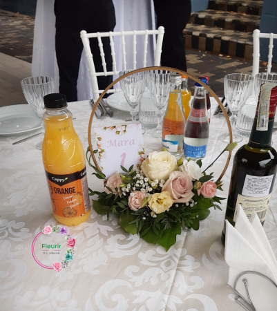 Botez - Aranjament Floral de Masă pentru Botez - Eleganță și Rafinat