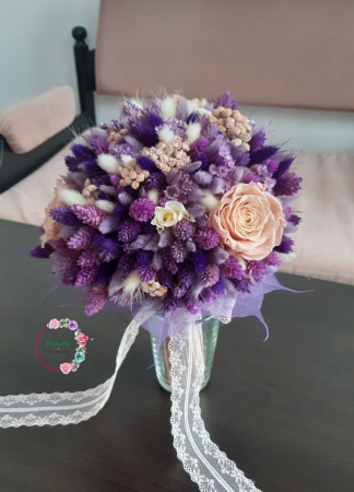 Flori Uscate/Criogenate - Buchet de mireasă din flori uscate – Eleganță și rafinament boem | Fleurir
