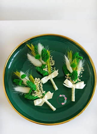 Cocarde, Corsaje și Accesorii - Cocarde Naturale – Accente Verzi pentru Eleganță