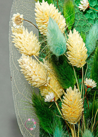 Lumânare Botez Naturală cu Accente Florale în Nuanțe de Verde [2]