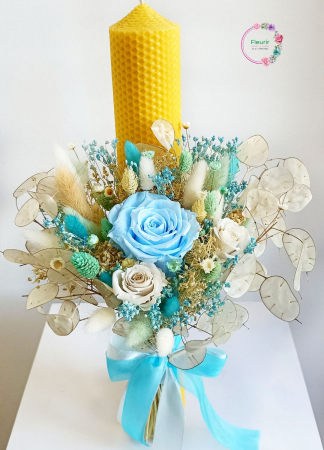 Flori Uscate/Criogenate - Lumânări de Cununie cu Flori Uscate și Trandafiri Criogenați