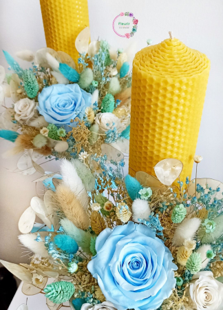 Lumânări de Cununie cu Flori Uscate și Trandafiri Criogenați [1]