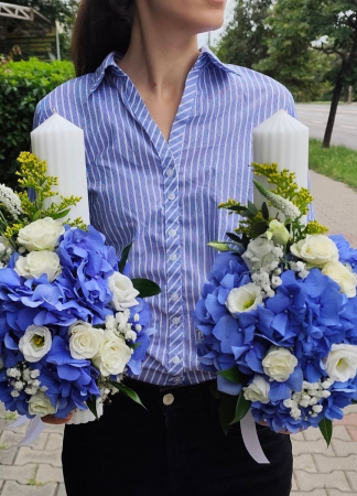 Nuntă - Lumânări de Cununie - Eleganță Albastră
