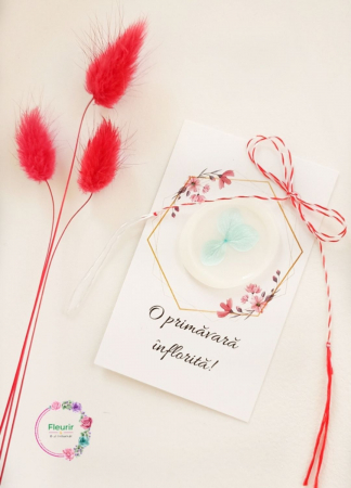 Sărbători - Mărțișor Handmade cu Hortensie Criogenată și Design Elegant
