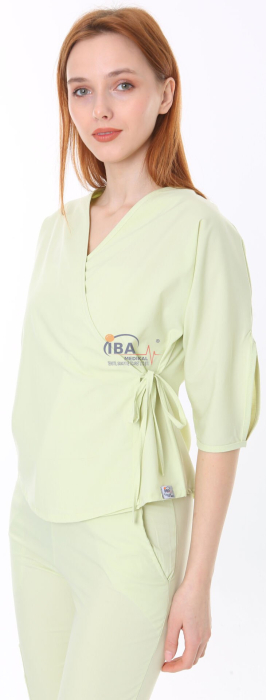 Costum medical Fluture dama IBA – jogger elastic subțire 110g/m² primăvară-vară, 5 buzunare comando, bluză reglabilă, croială feminină modernă pentru asistente FLEXIO [3]