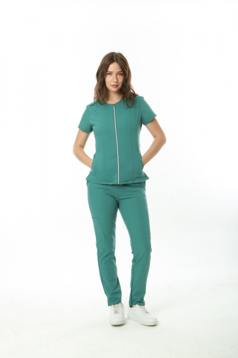 Costum medical Platinum cu fermoar - dama [7]