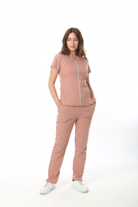 Costum medical Platinum cu fermoar - dama [4]