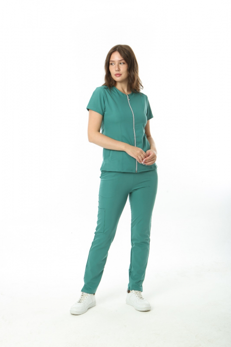 Costum medical Platinum cu fermoar - dama [3]