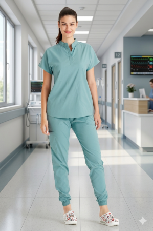 Costum Medical Jogger Flex Unisex Northcure  – 97% Bumbac + 3% Lycra, Buzunare Cargo, Marimi XXS-3XL FLEXIO
