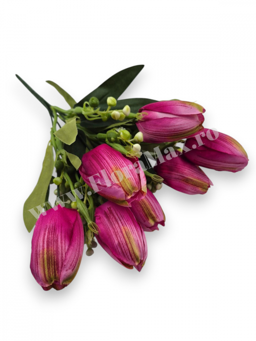Buchet 7 Lalele Artificiale Textil – flori decorative premium [3]