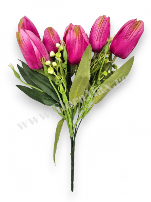 Buchet 7 Lalele Artificiale Textil – flori decorative premium [2]