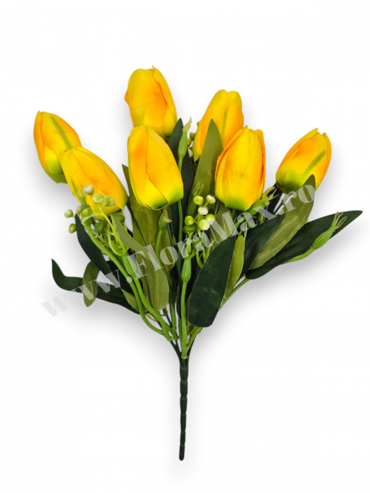 Buchet 7 Lalele Artificiale Textil – flori decorative premium [2]