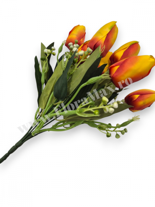 Buchet 7 Lalele Artificiale Textil – flori decorative premium [1]
