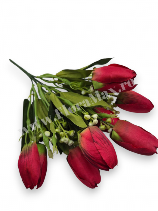 Buchet 7 Lalele Artificiale Textil – flori decorative premium [3]