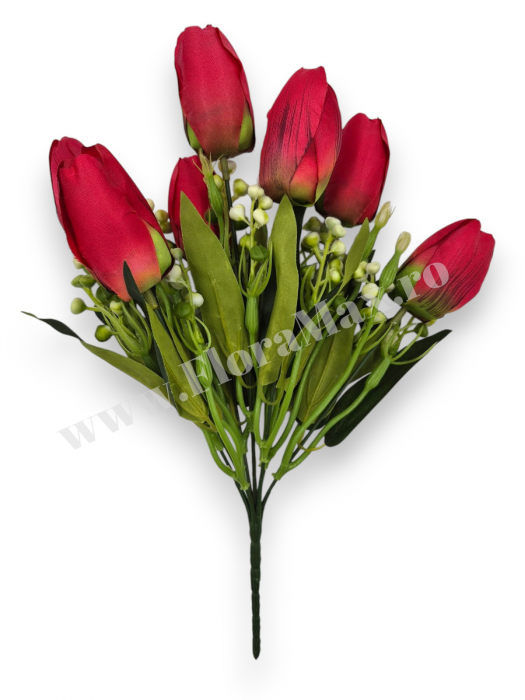 Buchet 7 Lalele Artificiale Textil – flori decorative premium [2]