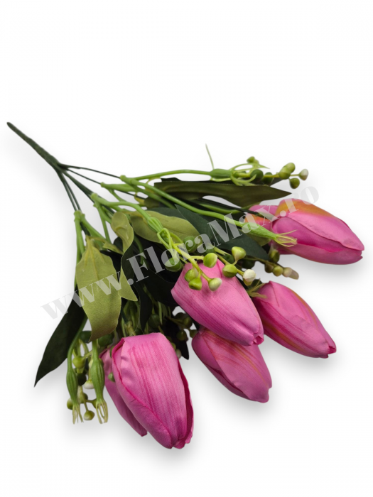 Buchet 7 Lalele Artificiale Textil – flori decorative premium [3]