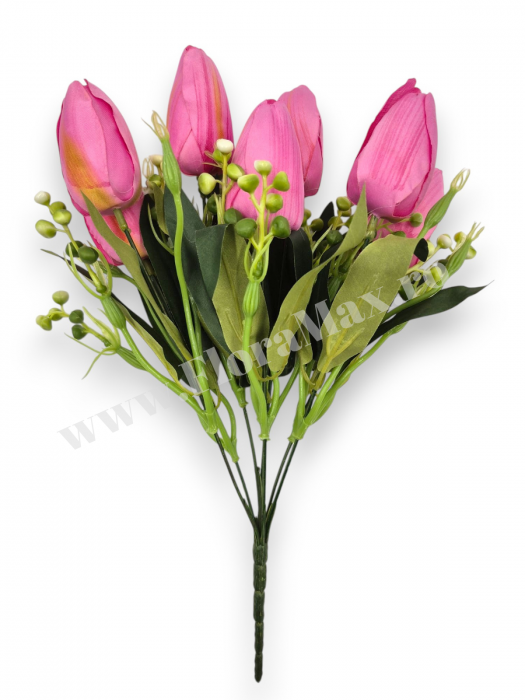 Buchet 7 Lalele Artificiale Textil – flori decorative premium [2]