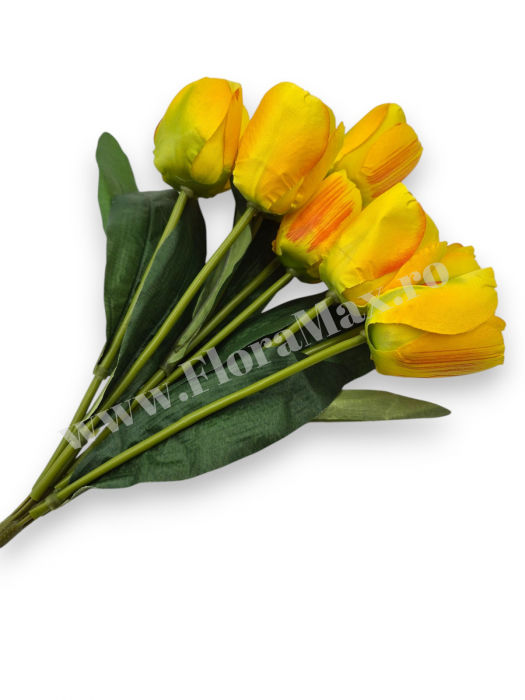 Buchet 9 Lalele Artificiale Textil – flori decorative premium [1]