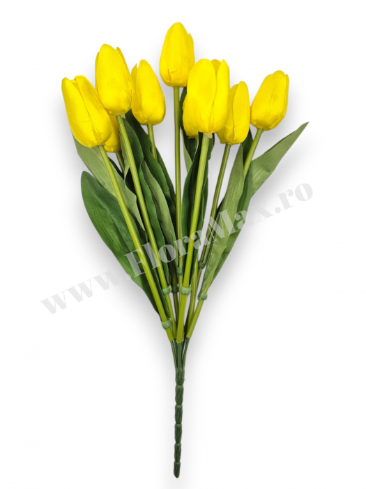 Buchet 9 Lalele Artificiale Textil – flori decorative premium [2]