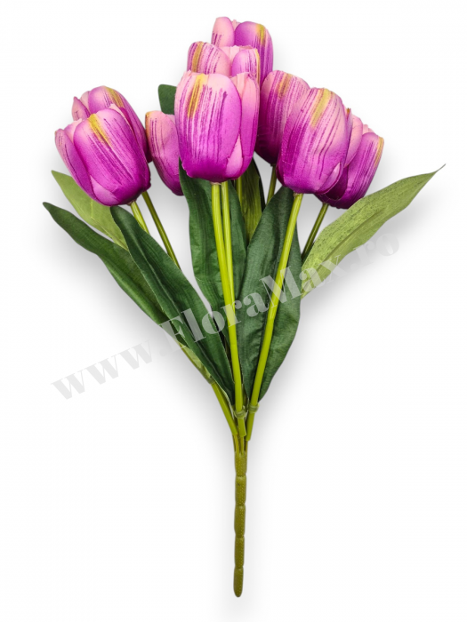 Buchet 9 Lalele Artificiale Textil – flori decorative premium [3]