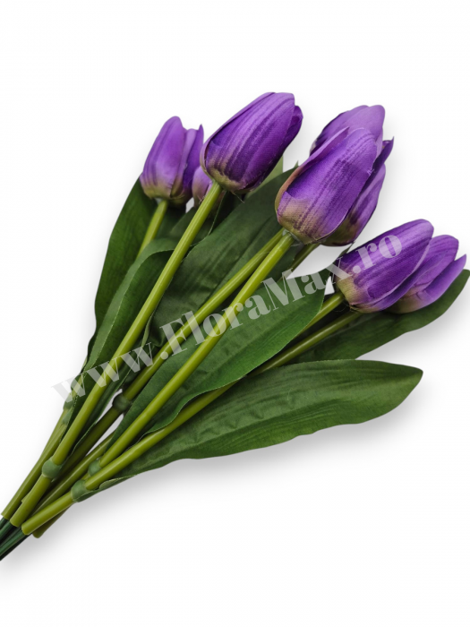 Buchet 9 Lalele Artificiale Textil – flori decorative premium [1]