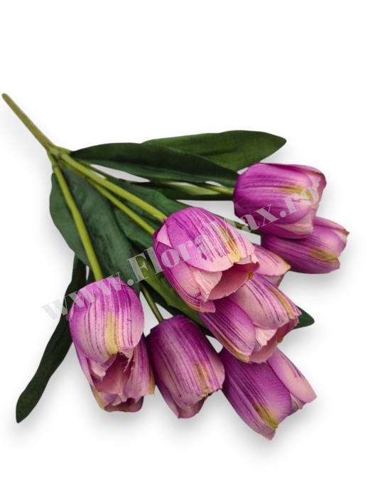 Buchet 9 Lalele Artificiale Textil – flori decorative premium [2]