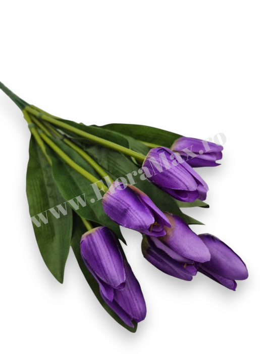 Buchet 9 Lalele Artificiale Textil – flori decorative premium [3]