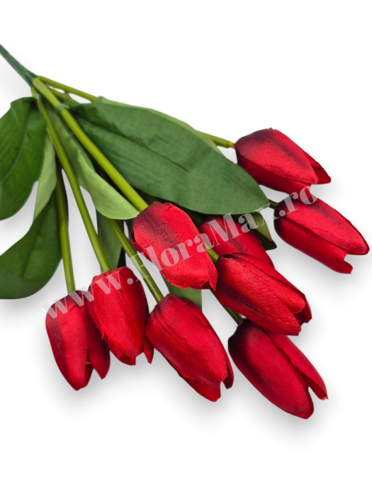 Buchet 9 Lalele Artificiale Textil – flori decorative premium [2]