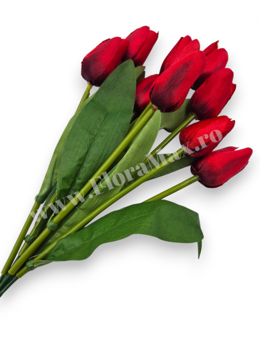 Buchet 9 Lalele Artificiale Textil – flori decorative premium [1]