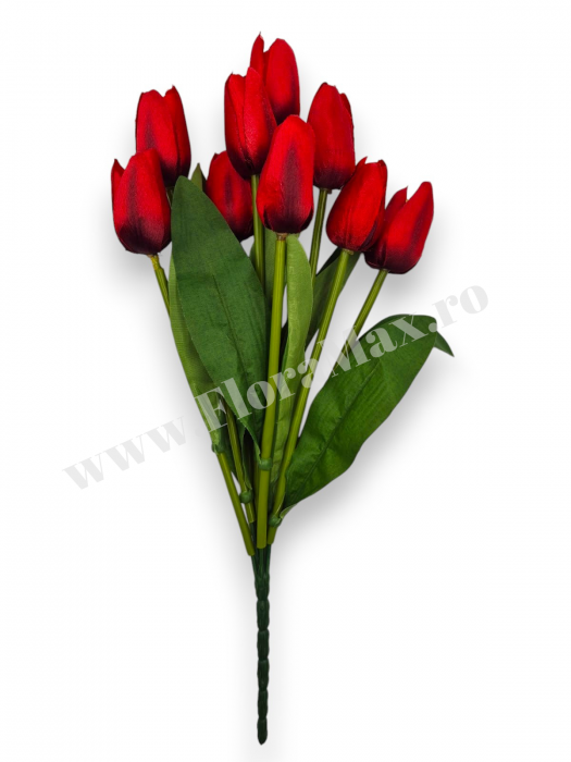 Buchet 9 Lalele Artificiale Textil – flori decorative premium [3]