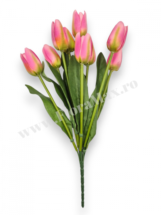 Buchet 9 Lalele Artificiale Textil – flori decorative premium [2]