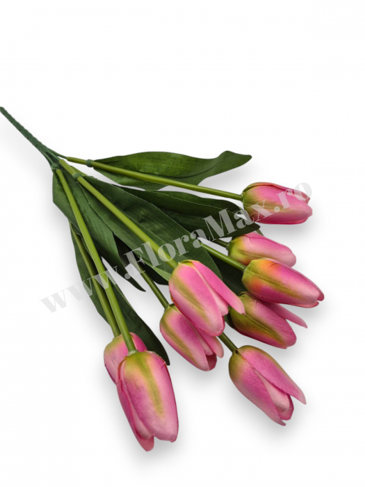 Buchet 9 Lalele Artificiale Textil – flori decorative premium [3]