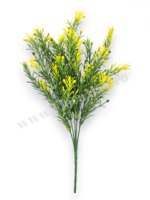 Buchet verdeata artificiala 5 fire 38 cm pentru aranjamente florale, nunti si evenimente [2]