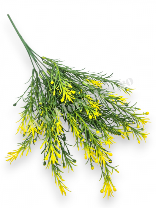 Buchet verdeata artificiala 5 fire 38 cm pentru aranjamente florale, nunti si evenimente [3]