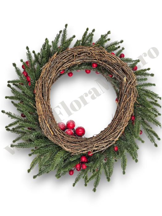 coronita-craciun-brad-verde-bilute-rosii-48cm-premium [3]