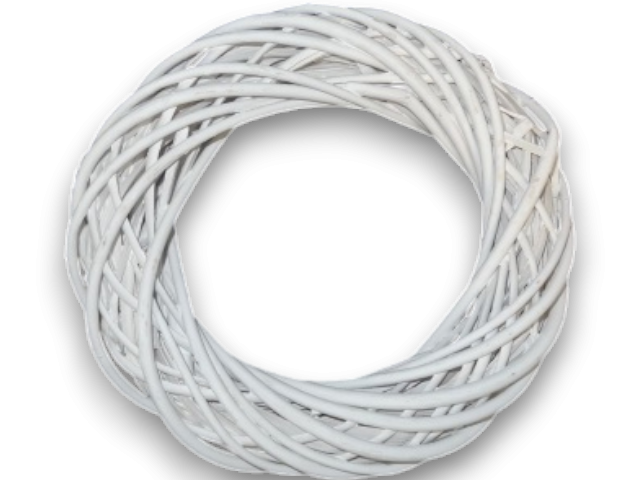 Coronita decorativa din rattan alb pentru Craciun, Paste si aranjamente florale [1]