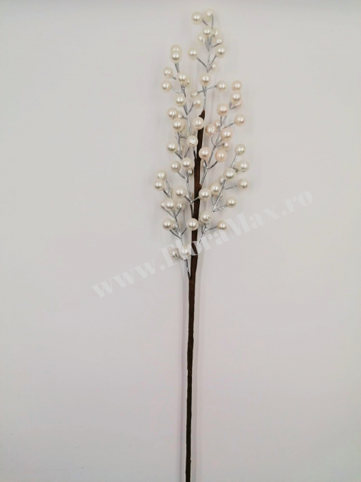 Creanga bile albe perlate pentru aranjamente Craciun  69 cm [2]