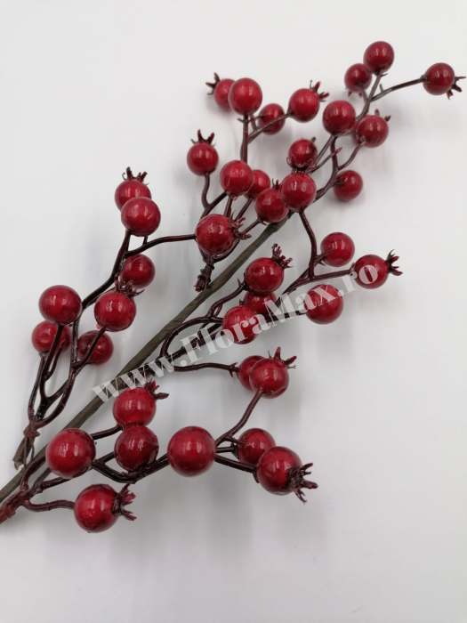 Creanga Craciun  cu macese rosii pentru decoratiuni aranjamente 50 cm [1]