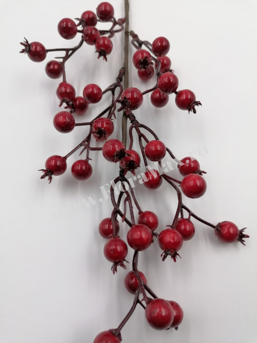 Creanga Craciun  cu macese rosii pentru decoratiuni aranjamente 50 cm [3]