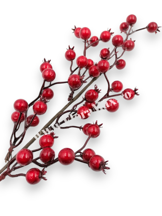 Creanga Craciun  cu macese rosii pentru decoratiuni aranjamente 50 cm [1]